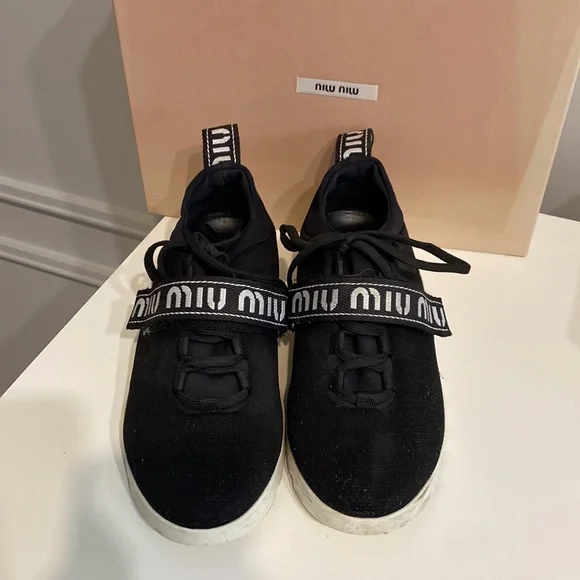 MiuMiu Black Stretch Sneakers - Picture 2 of 8